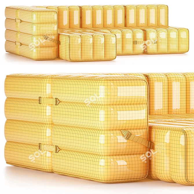 Title: Flexible Small Corner Sofa - Barcelona Cornhusk 3D model image 2