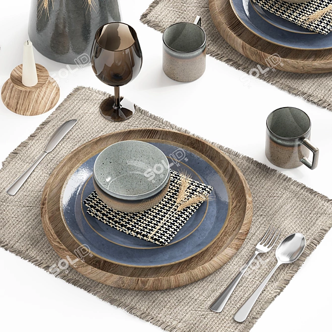  Modern Tableware Set 12 3D model image 4