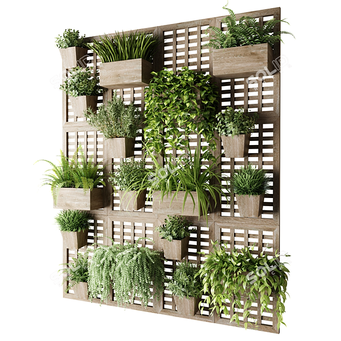 Vertical Plant Blocks Wall Garden 3D model image 1