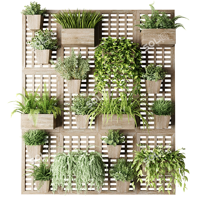 Vertical Plant Blocks Wall Garden 3D model image 3