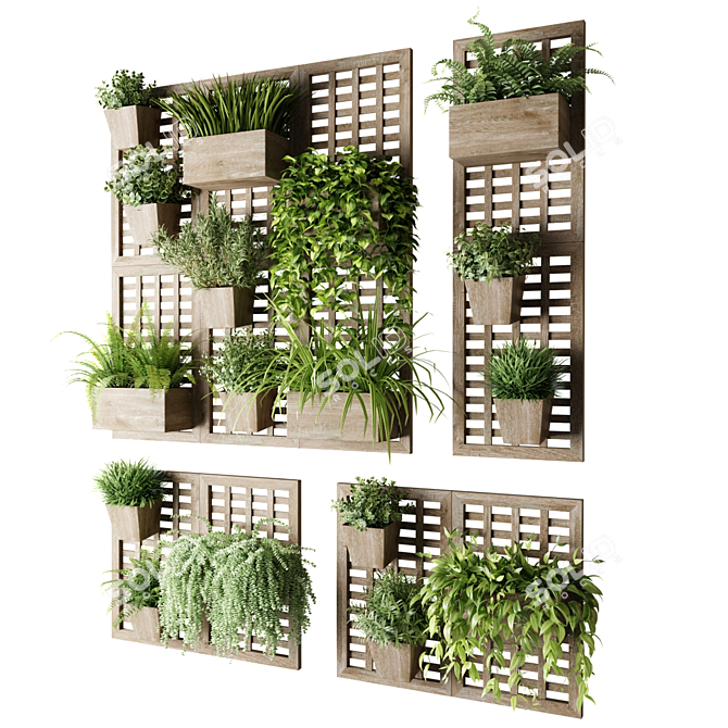 Vertical Plant Blocks Wall Garden 3D model image 4