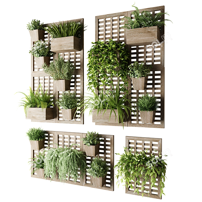 Vertical Plant Blocks Wall Garden 3D model image 5