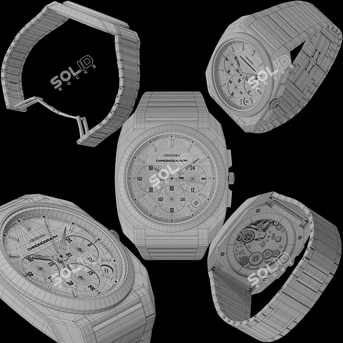 LowPoly Watch 3D Model 3D model image 2