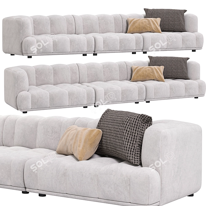 Quilton Modular Sofa Scandinavian Design 3D model image 1