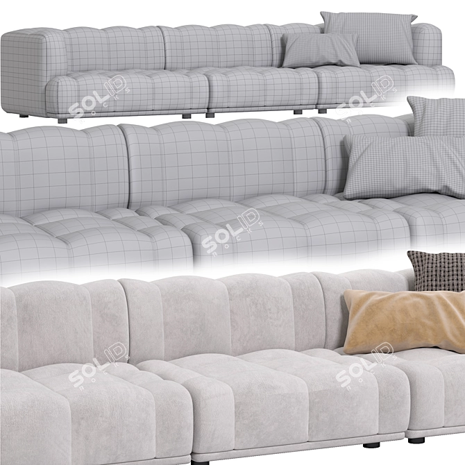 Quilton Modular Sofa Scandinavian Design 3D model image 3