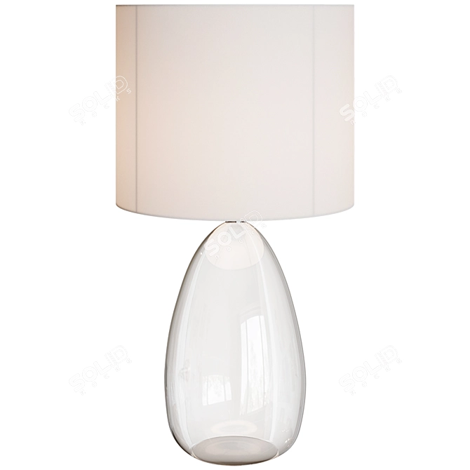 Elegant Glass Table Lamp 3D model image 2