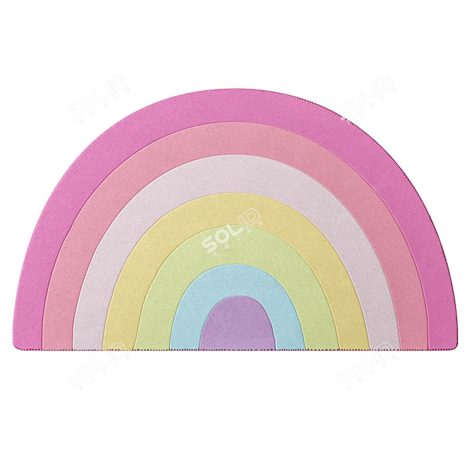 Rainbow Kids Rug 3D model image 1