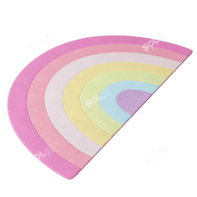 Rainbow Kids Rug 3D model image 3