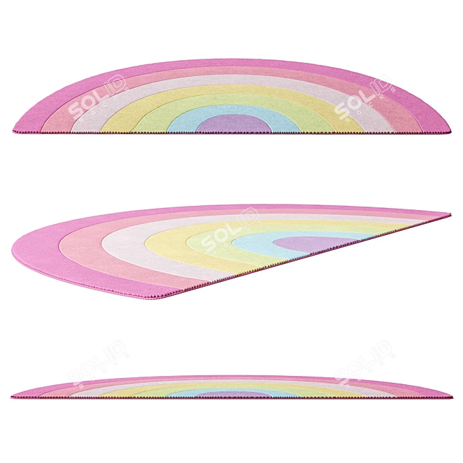 Rainbow Kids Rug 3D model image 5