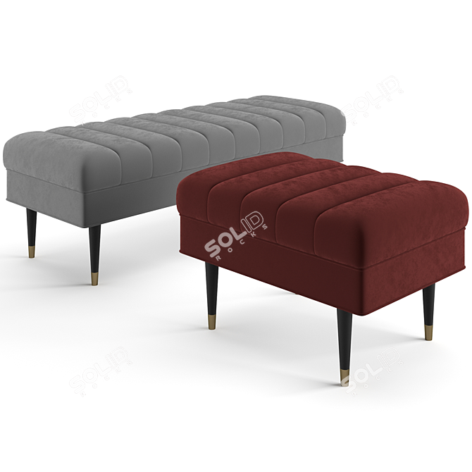 Eichholtz Margot Upholstered Bench 3D model image 1