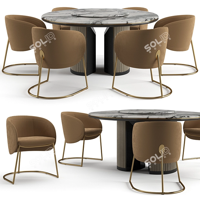 Luxury Visionnaire Dining Set: Palace & Sunny 3D model image 1