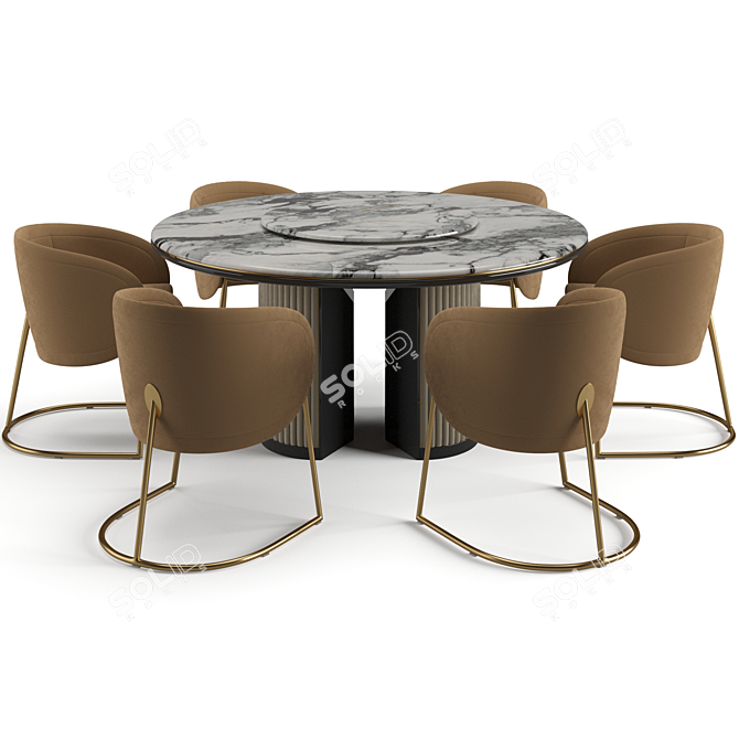 Luxury Visionnaire Dining Set: Palace & Sunny 3D model image 2