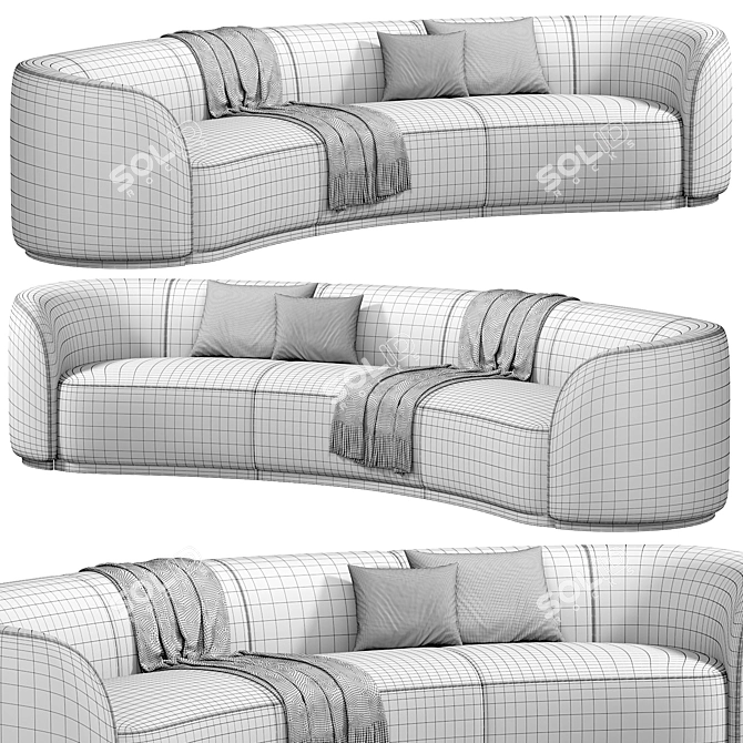 Elegant Pierre Sectional Sofa, Designer 3D model image 4