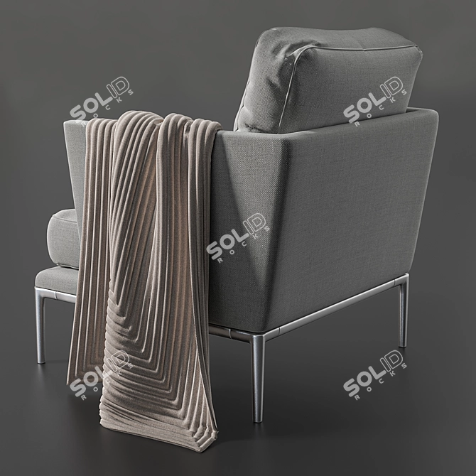 Atoll Leather Armchair - Modern Elegance 3D model image 5