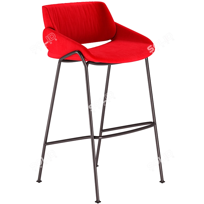 Modern Barstool Set with Tables 3D model image 4