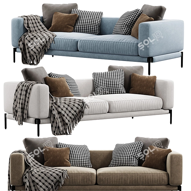 Romeo 2-Seater Modern Sofa 3D model image 1