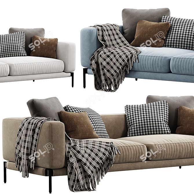 Romeo 2-Seater Modern Sofa 3D model image 4