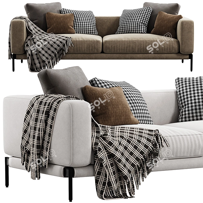 Romeo 2-Seater Modern Sofa 3D model image 5