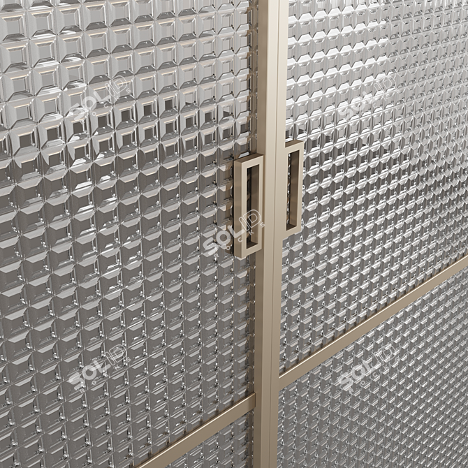 Sliding Doors with Textured Glass 3D model image 2