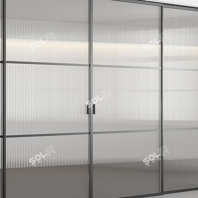 Sliding Doors with Textured Glass 3D model image 4