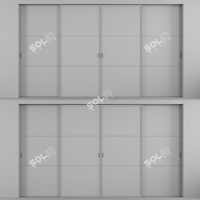 Sliding Doors with Textured Glass 3D model image 5