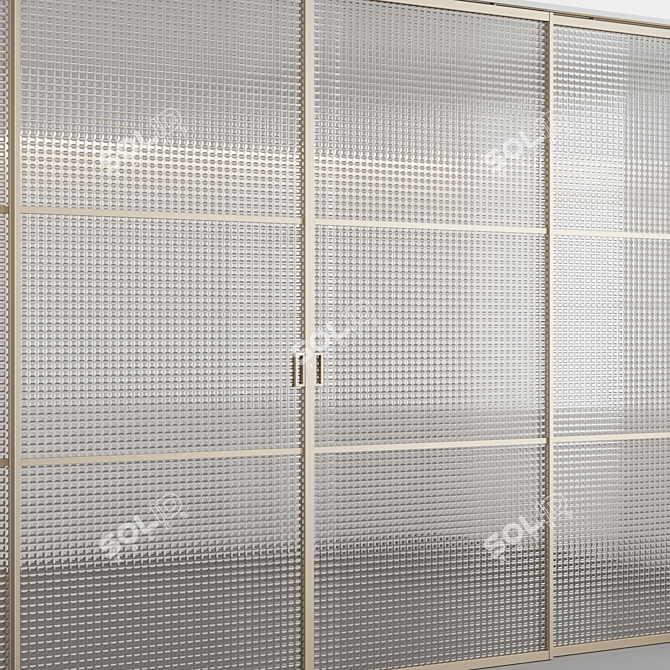 Sliding Doors with Textured Glass 3D model image 6