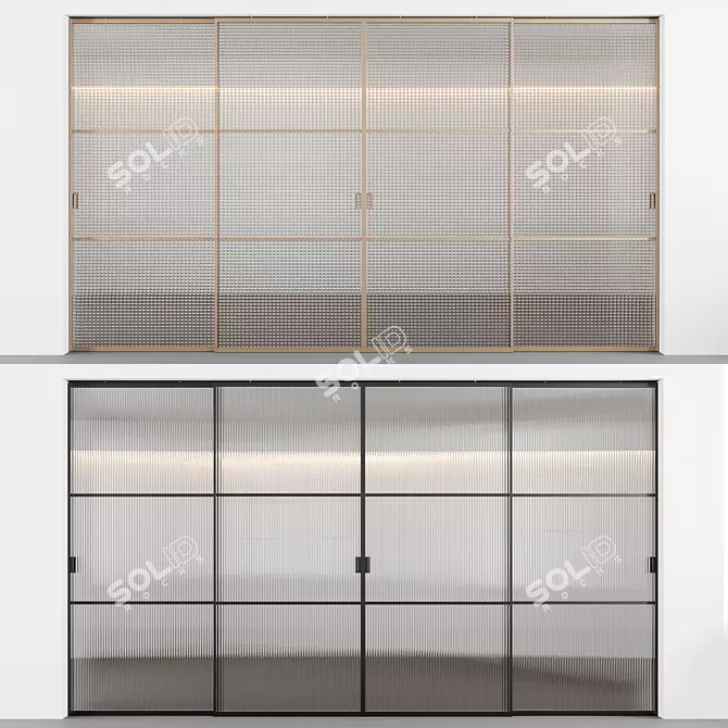 Sliding Doors with Textured Glass 3D model image 9