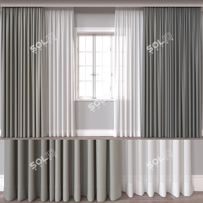 Window Curtain 527 Mesh  3D model image 1