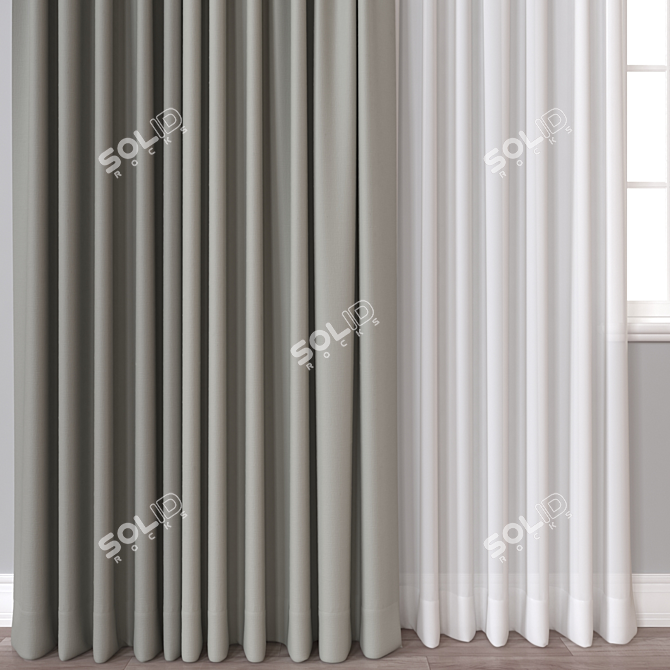 Window Curtain 527 Mesh  3D model image 2