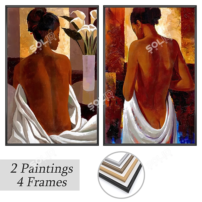 Artwork Set with Selection of Frames 3D model image 1