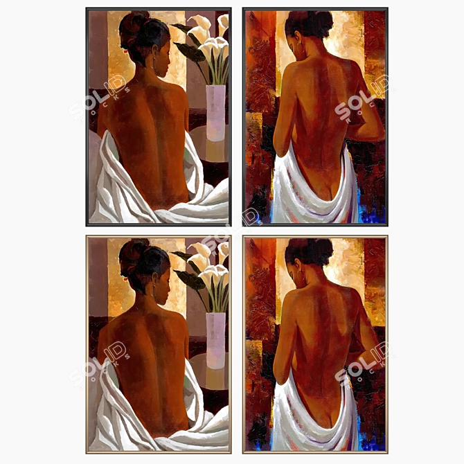 Artwork Set with Selection of Frames 3D model image 2