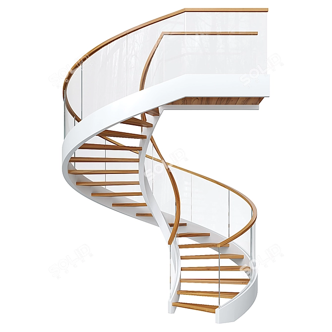 Spiral Staircase 10 3D Model 3D model image 1