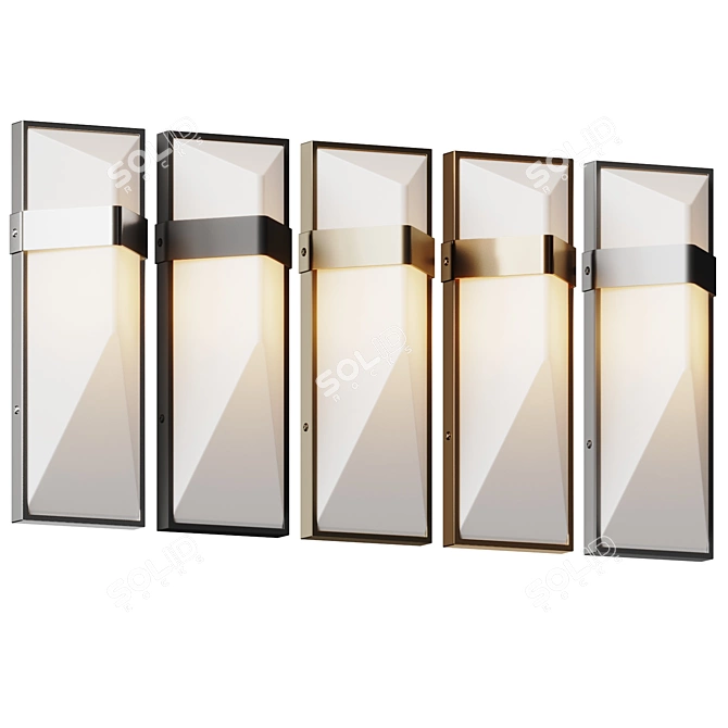 Luxury LED Outdoor Wall Sconce 3D model image 3