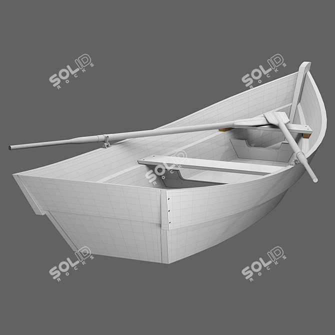 Handcrafted Wooden Model Boat 3D model image 3