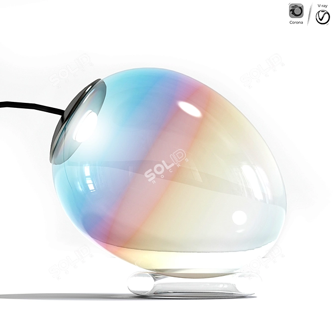 Handcrafted Blown Glass Table Lamp 3D model image 1