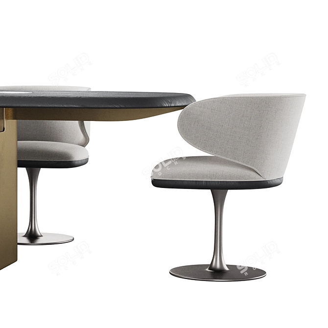 Sleek Modern Dining Set Ensemble 3D model image 4