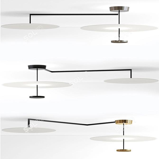  Modern Metal Ceiling LED Lamp 3D model image 1