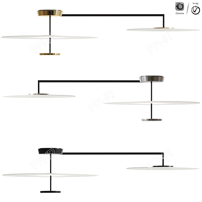  Modern Metal Ceiling LED Lamp 3D model image 3