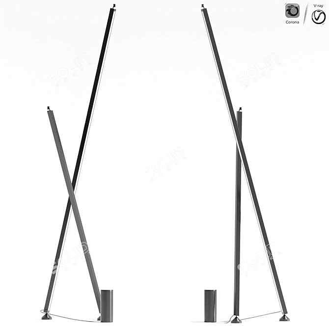 Minimalist Standalone Vibia Floor Lamp 3D model image 1