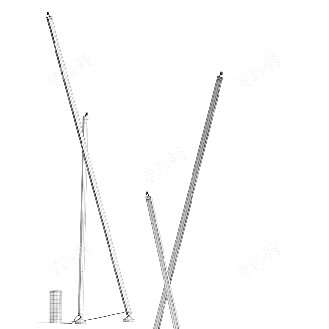 Minimalist Standalone Vibia Floor Lamp 3D model image 2