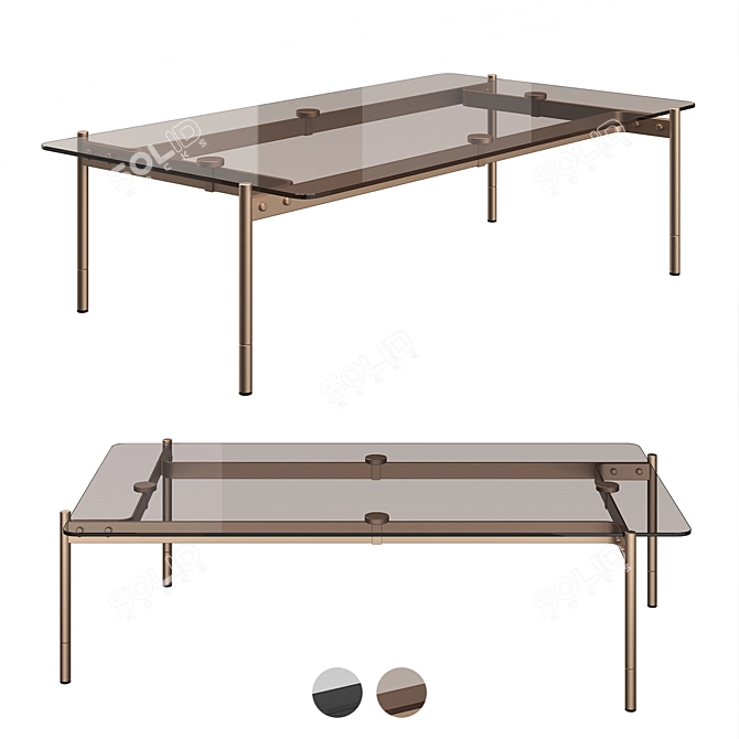 Karol Glass Coffee Table Black Gloss 3D model image 1