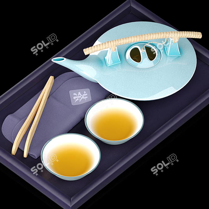 Zen Tea Ceremony Set 3D model image 5