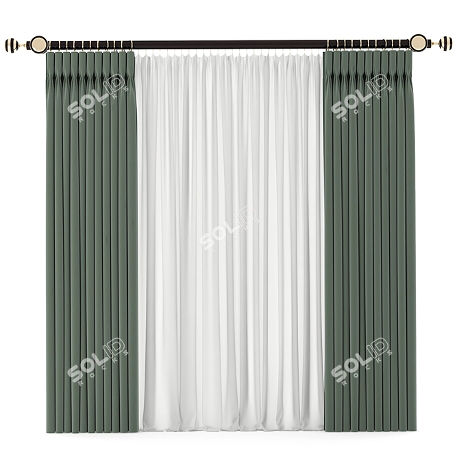 Customizable Curtain 126 3D model image 1