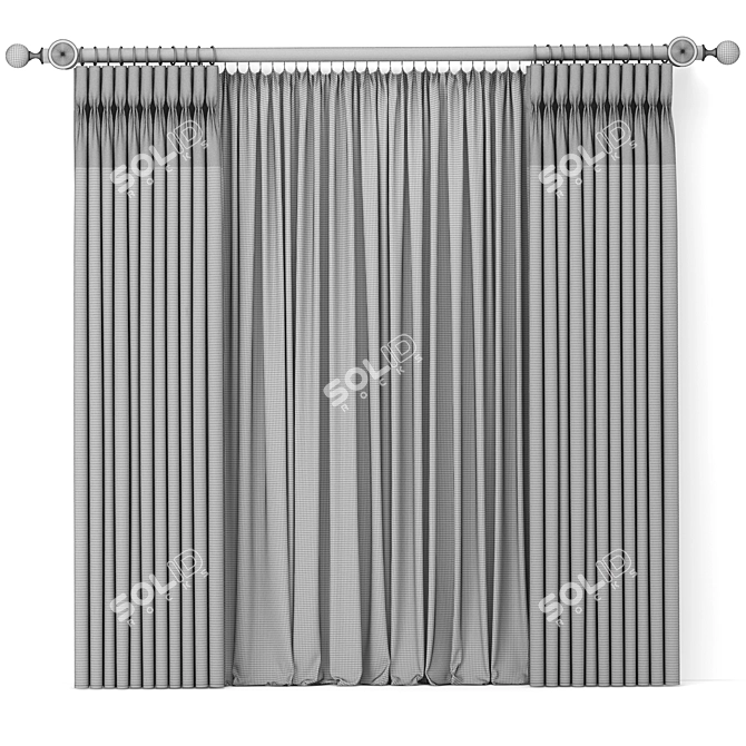 Customizable Curtain 126 3D model image 4