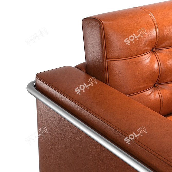 Luxury Cognac Leather Chair 3D model image 2