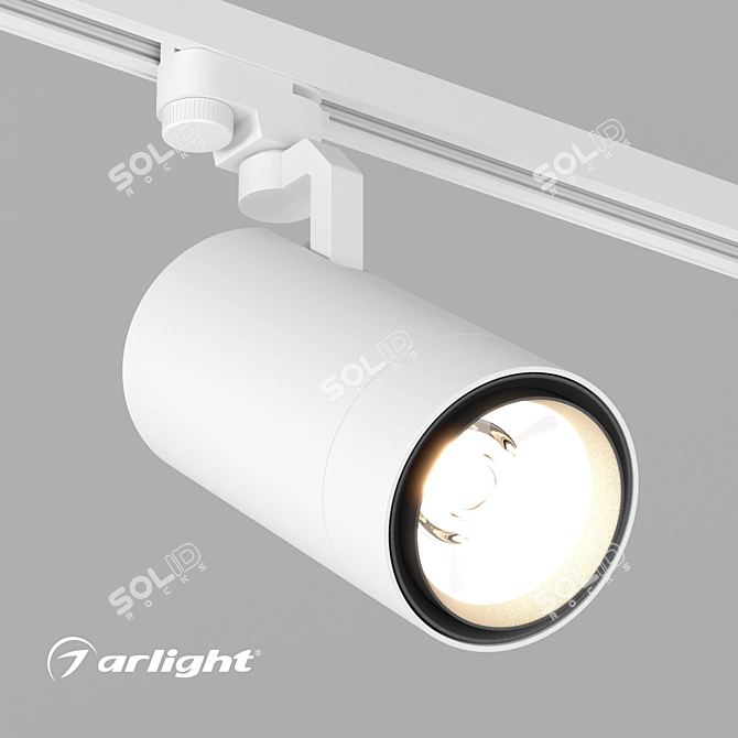 Adjustable Track Cylinder Spotlight 3D model image 2