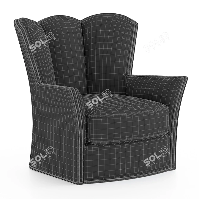 Modern Black Leather Club Chairs 3D model image 3