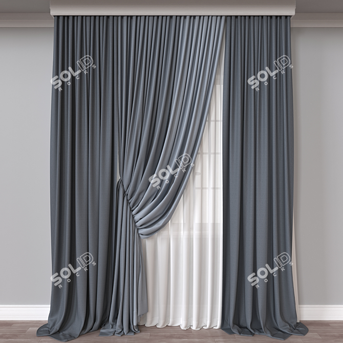 Modern Rendered Curtain Model 3D model image 1