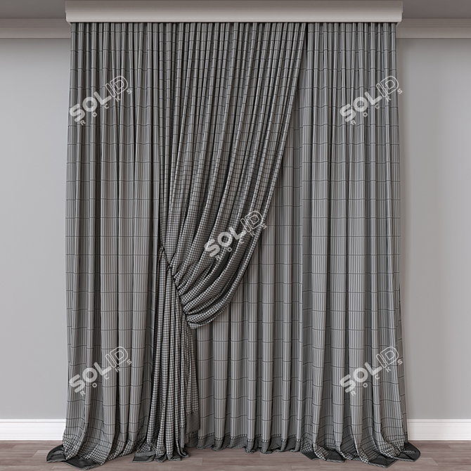 Modern Rendered Curtain Model 3D model image 4