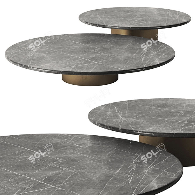 Sleek Metal Stone Doyle Pendant 3D model image 1